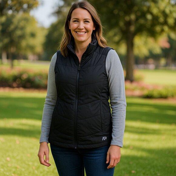 Jackets & Blazers - Aeropostale Medium Black & Silver Puffer Vest